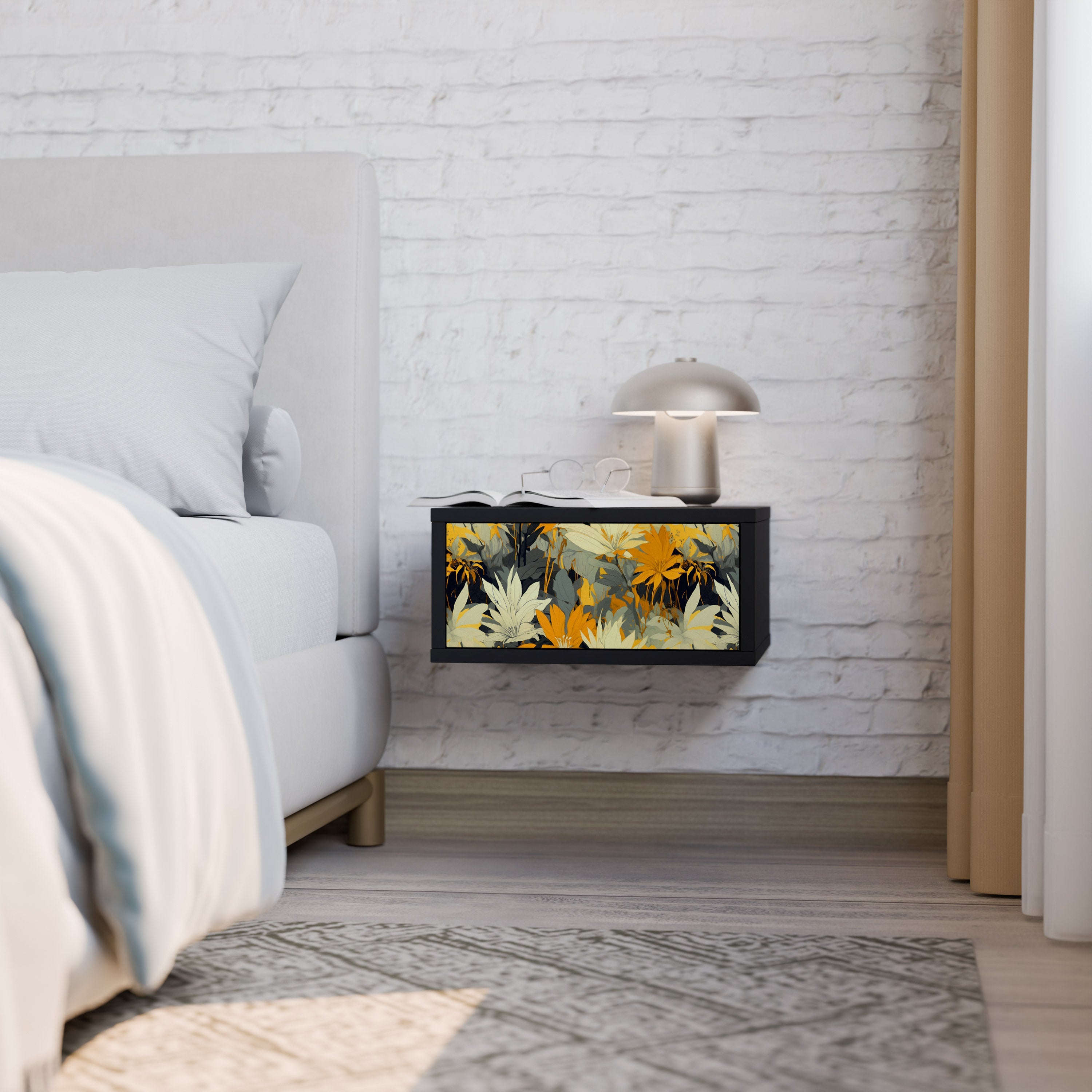 SUNKISSED LILY Mesa de Cabeceira em Acabamento Preto