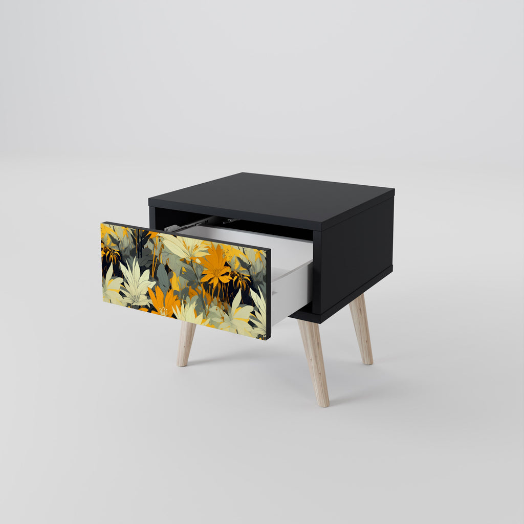 SUNKISSED LILY Mesa de Cabeceira em Acabamento Preto