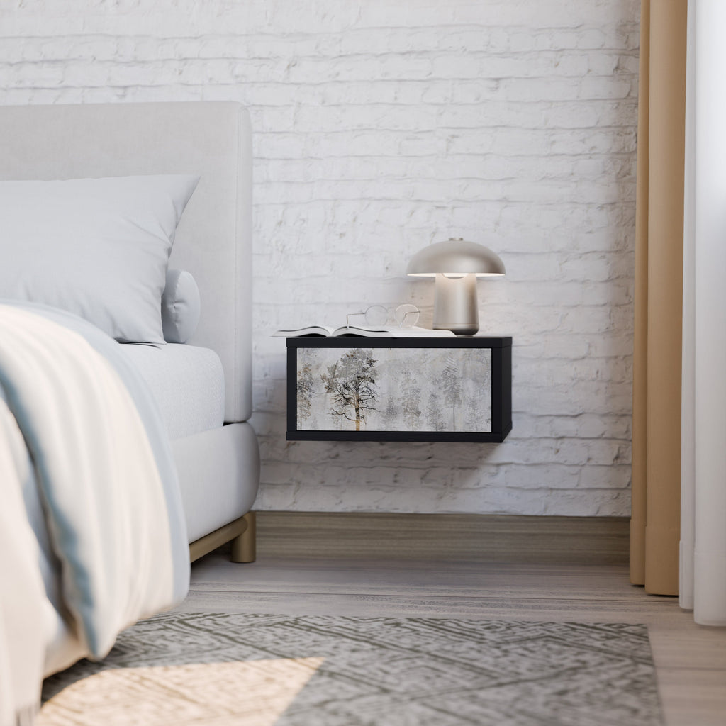 FADE IN THE TREES Nightstand in Black Finish