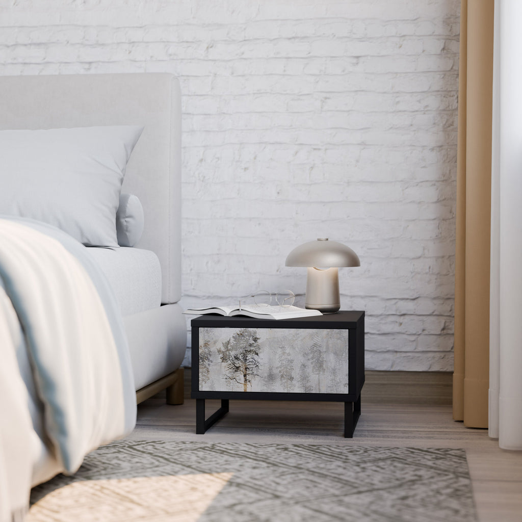 FADE IN THE TREES Nightstand in Black Finish
