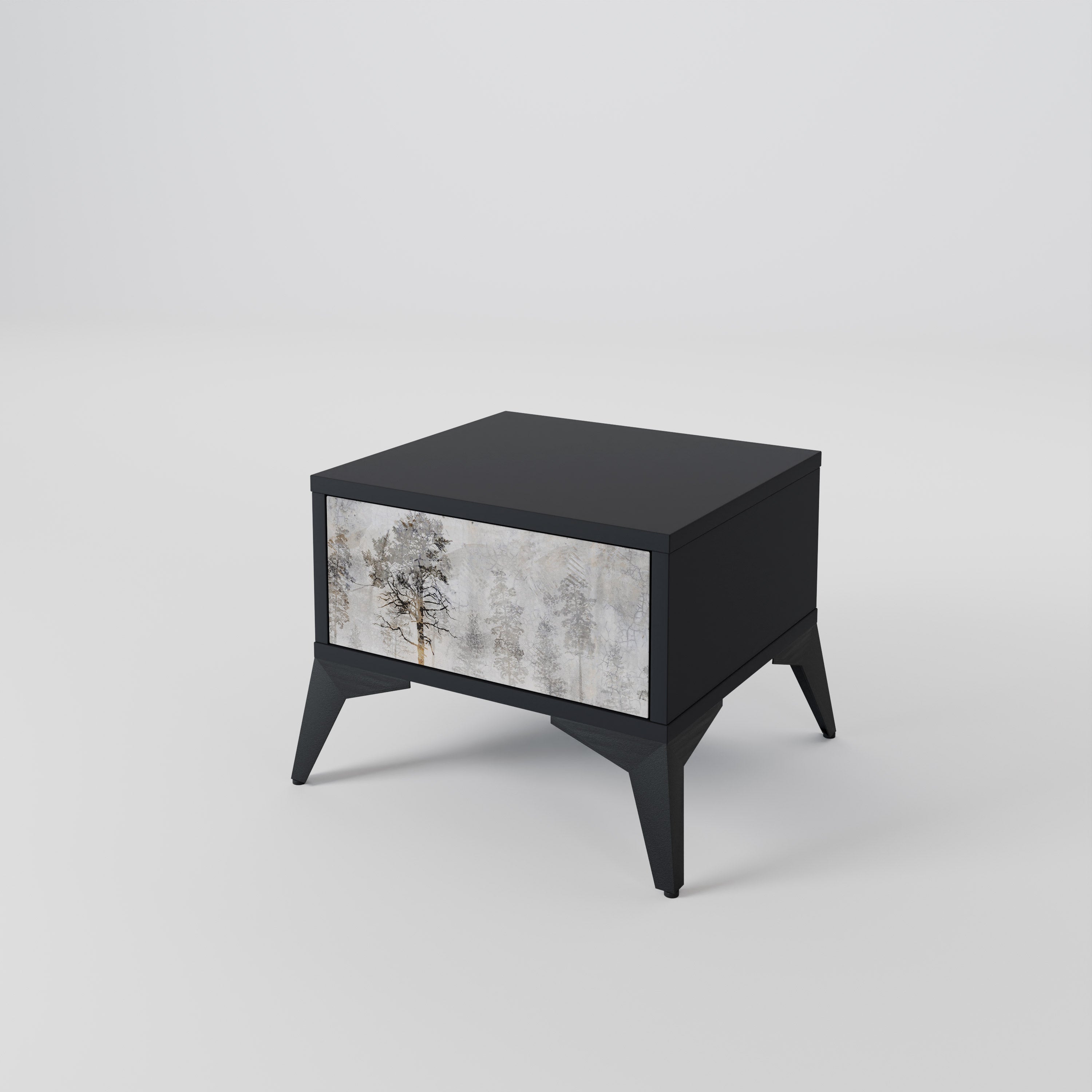 FADE IN THE TREES Nightstand in Black Finish