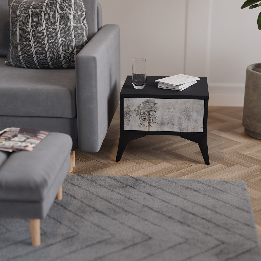 FADE IN THE TREES Nightstand in Black Finish