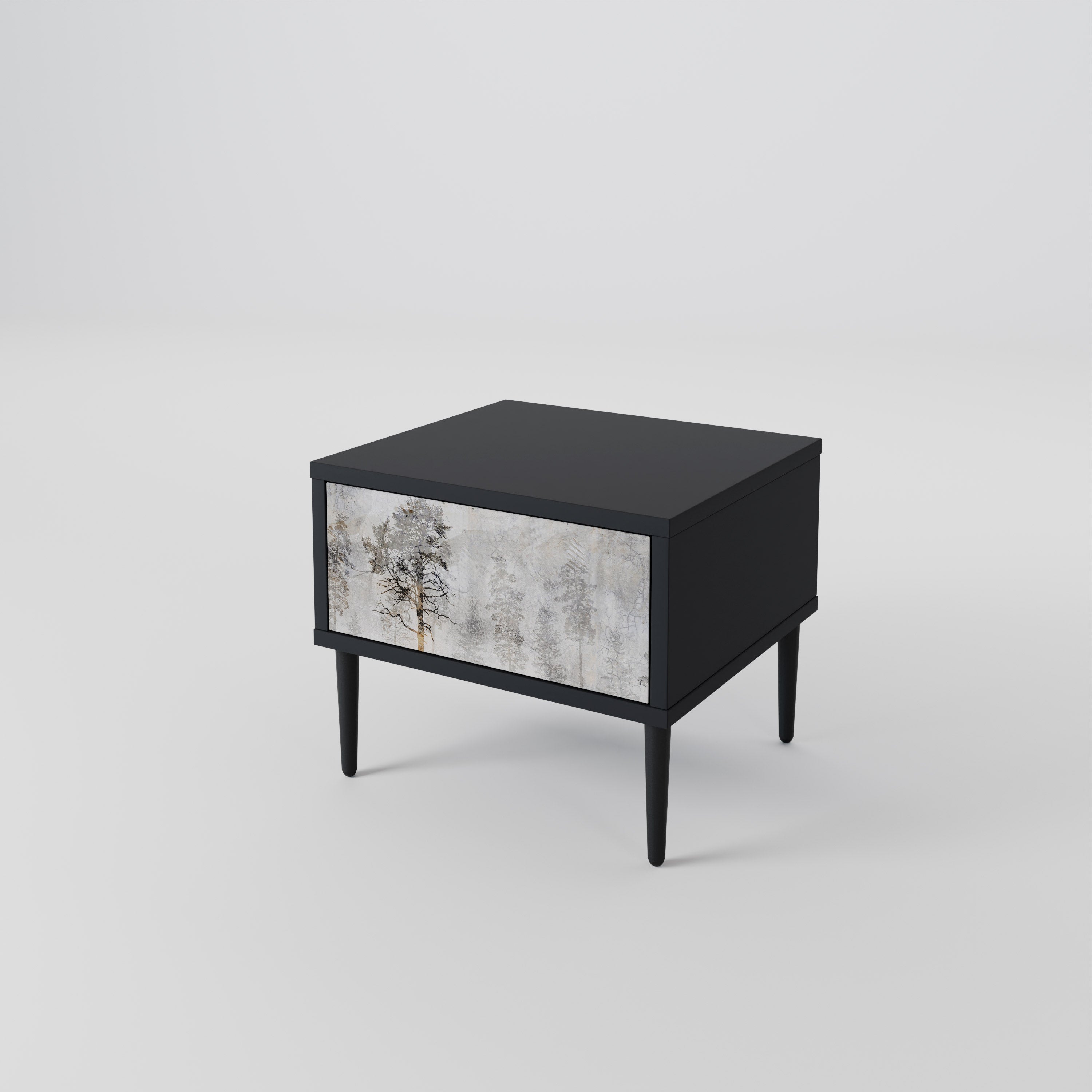 FADE IN THE TREES Nightstand in Black Finish