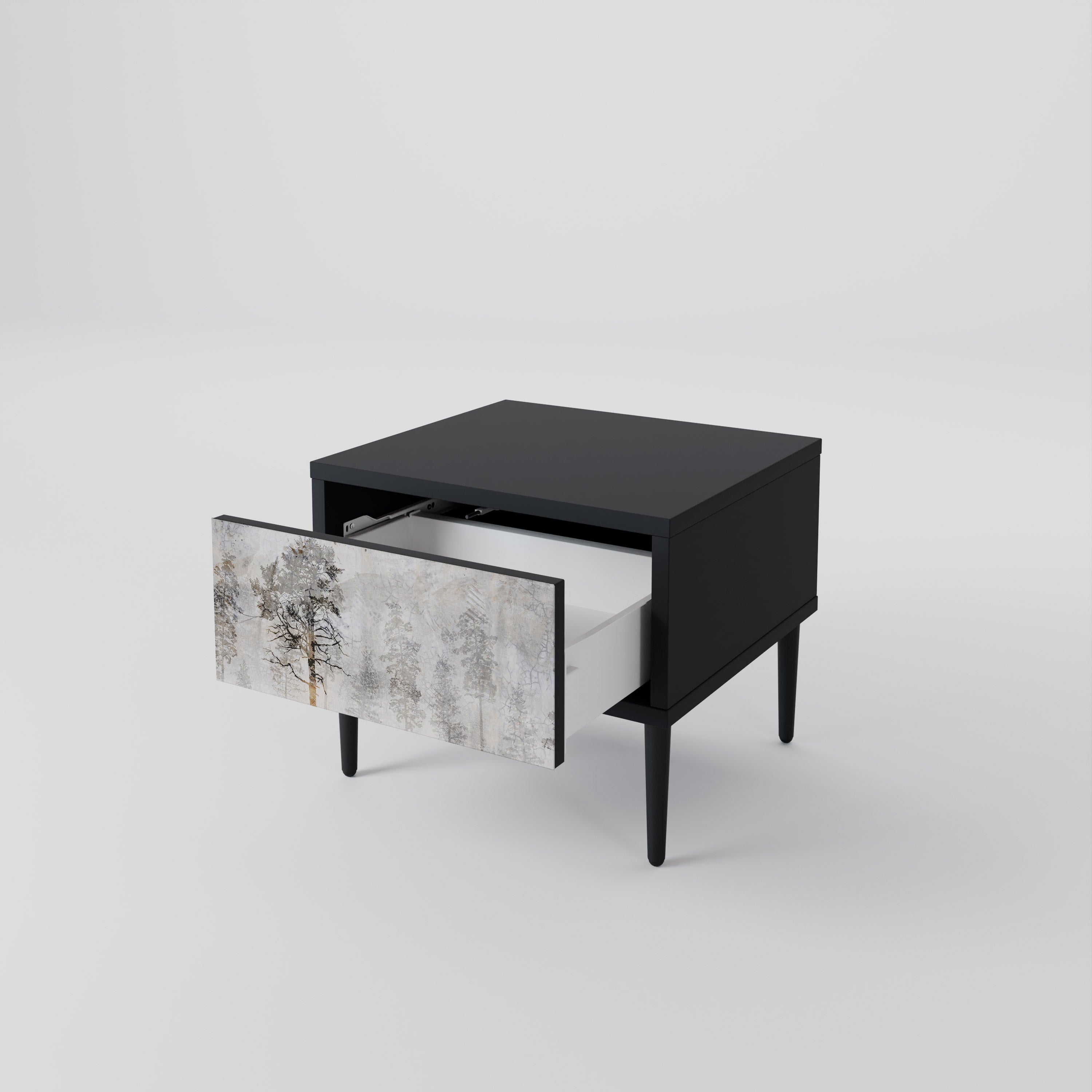 FADE IN THE TREES Nightstand in Black Finish