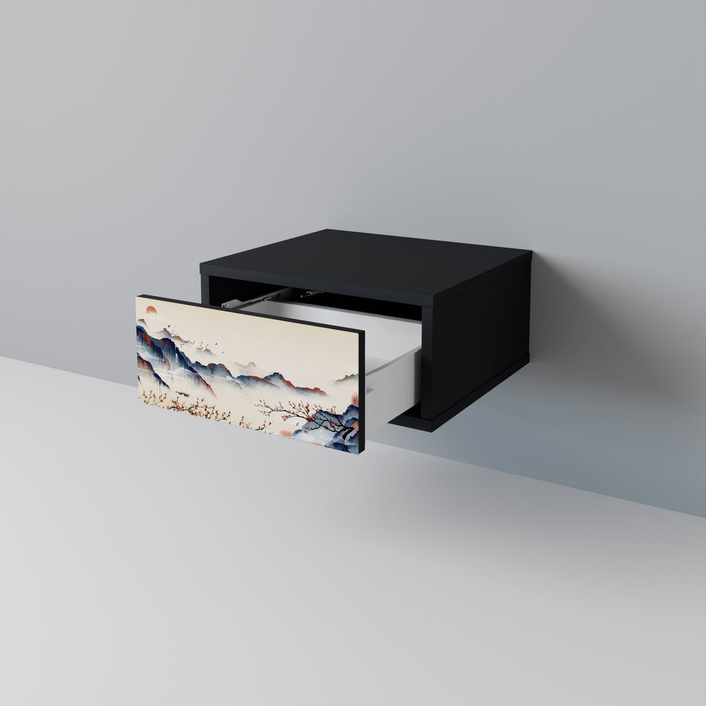 JAPANESE LANDSCAPE Mesa de Cabeceira em Acabamento Preto