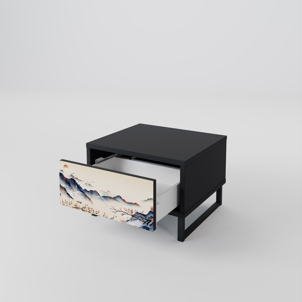 JAPANESE LANDSCAPE Mesa de Cabeceira em Acabamento Preto