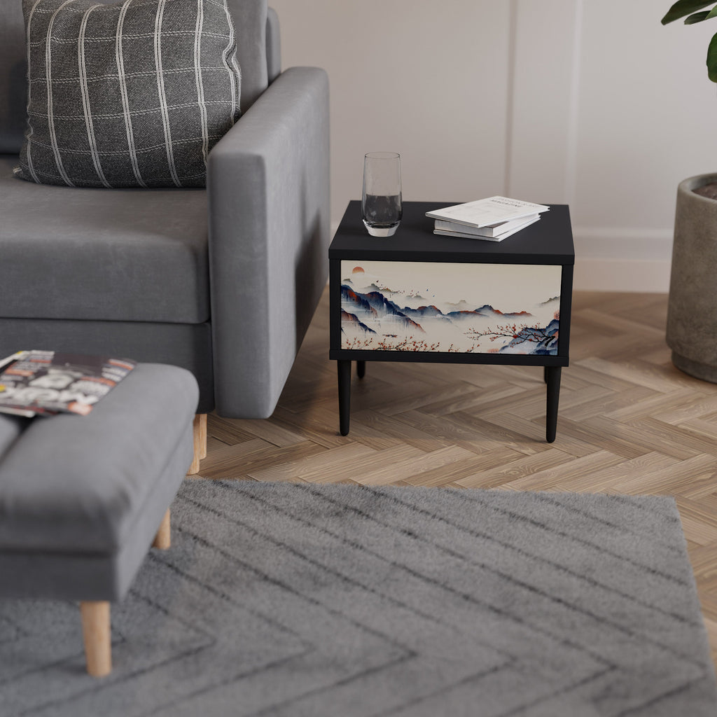 JAPANESE LANDSCAPE Mesa de Cabeceira em Acabamento Preto