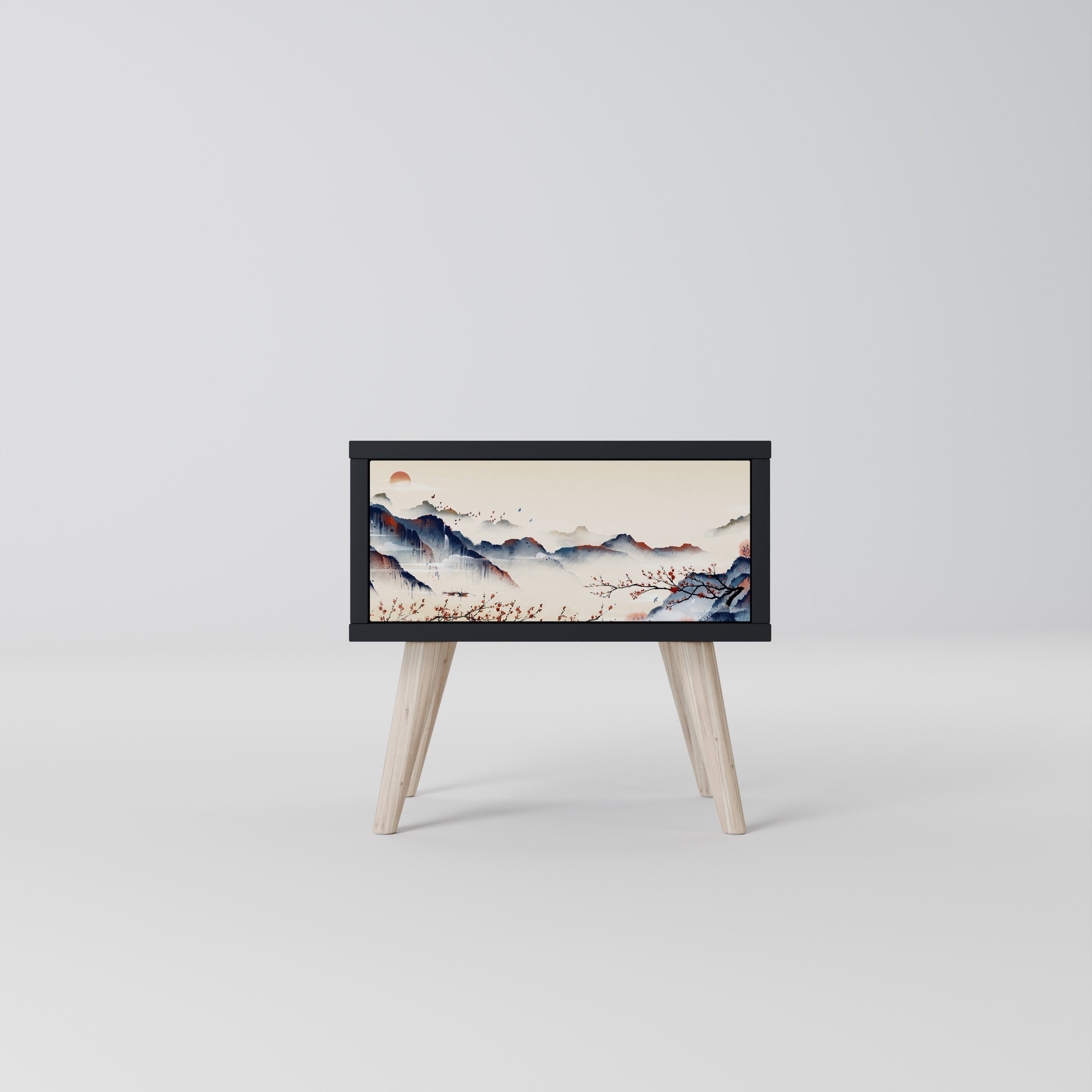 JAPANESE LANDSCAPE Mesa de Cabeceira em Acabamento Preto