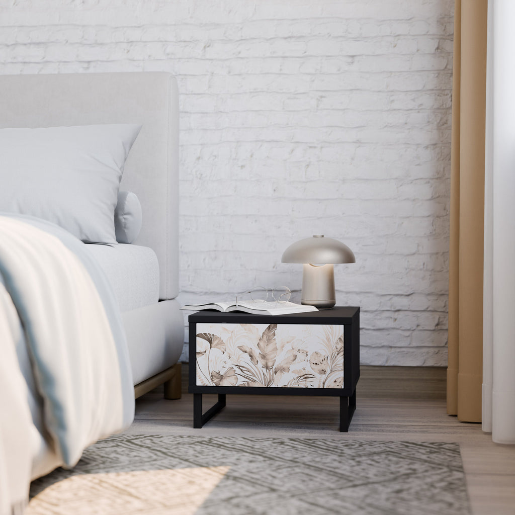 WILD TENDERNESS Mesa de Cabeceira em Acabamento Preto