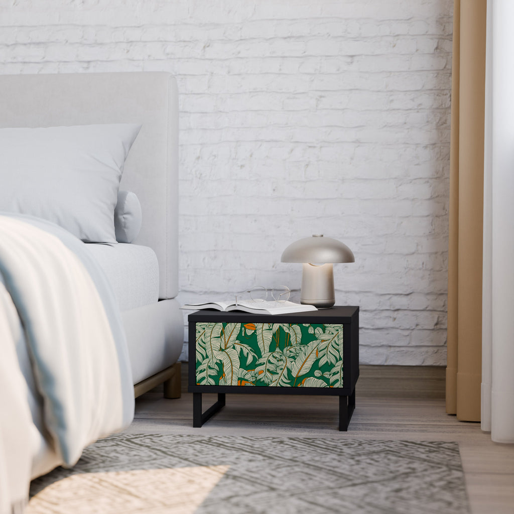 VERDANT PLEASURES Mesa de Cabeceira em Acabamento Preto