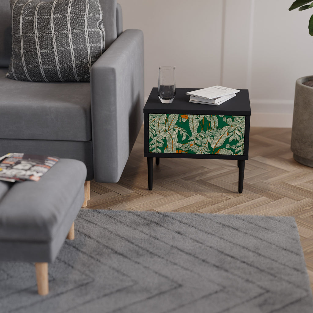 VERDANT PLEASURES Mesa de Cabeceira em Acabamento Preto