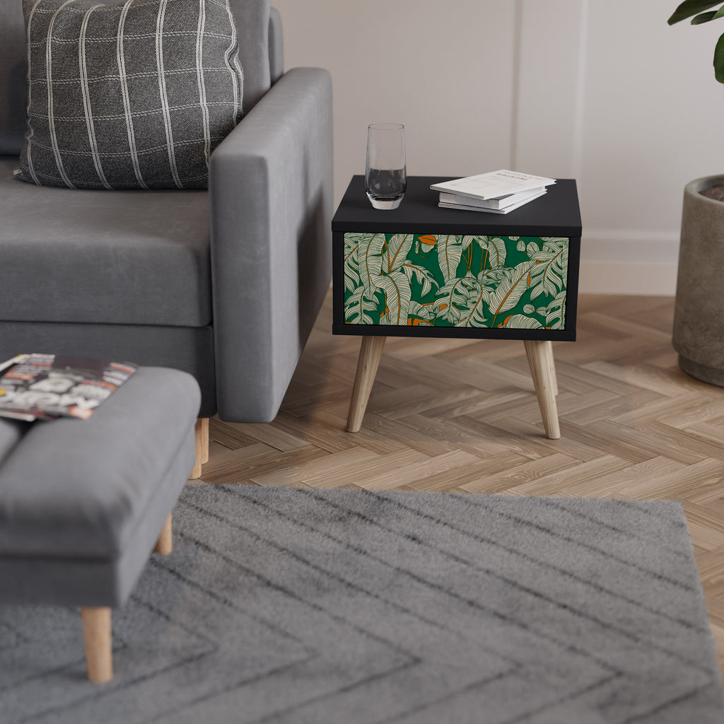 VERDANT PLEASURES Mesa de Cabeceira em Acabamento Preto