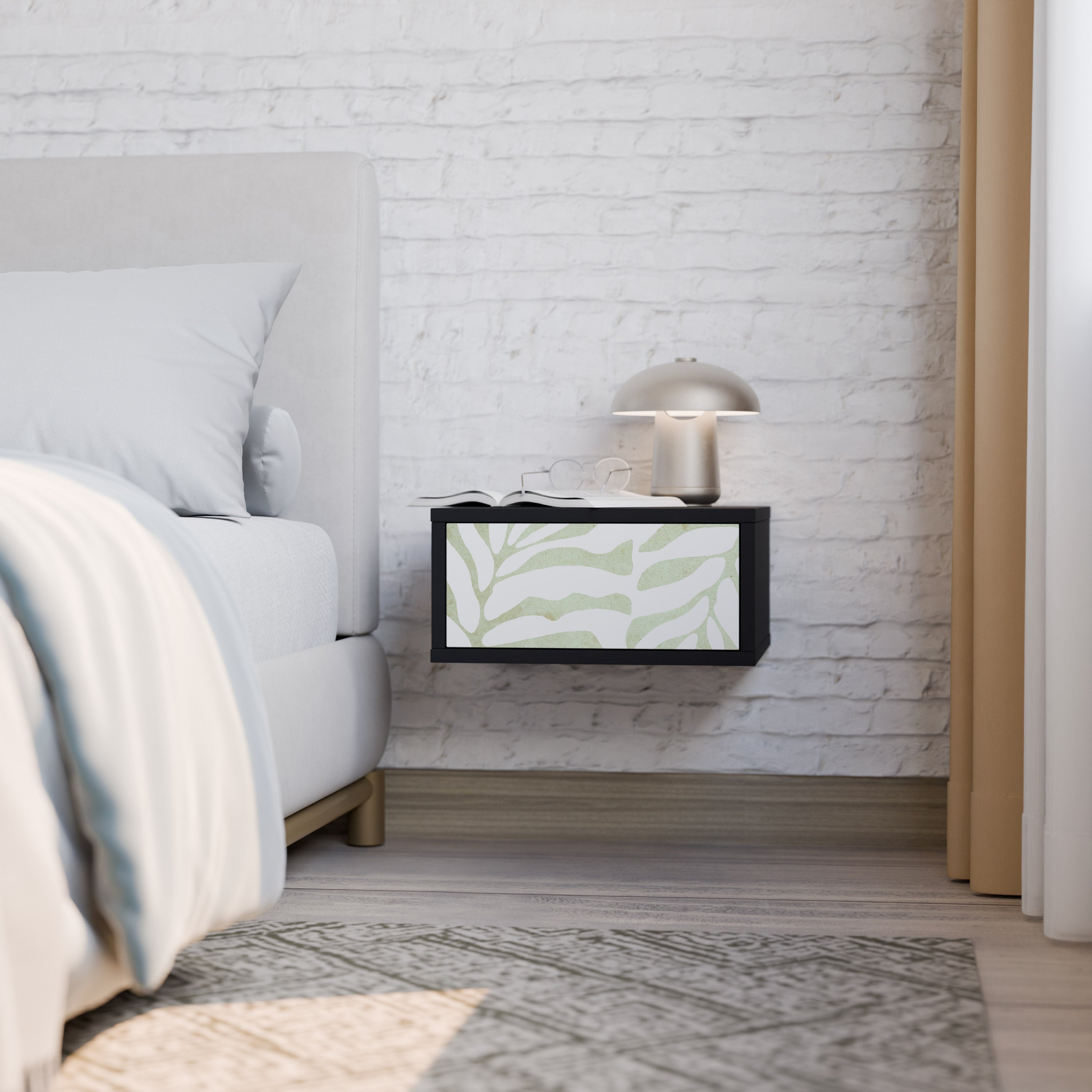 BOTANICAL SPARK Mesa de Cabeceira em Acabamento Preto