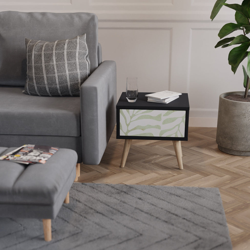 BOTANICAL SPARK Mesa de Cabeceira em Acabamento Preto