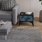 BLUE LEAVES Mesa de Cabeceira em Acabamento Preto