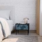 BLUE LEAVES Mesa de Cabeceira em Acabamento Preto