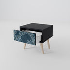 BLUE LEAVES Mesa de Cabeceira em Acabamento Preto