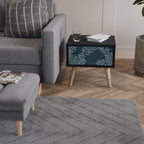 BLUE LEAVES Mesa de Cabeceira em Acabamento Preto