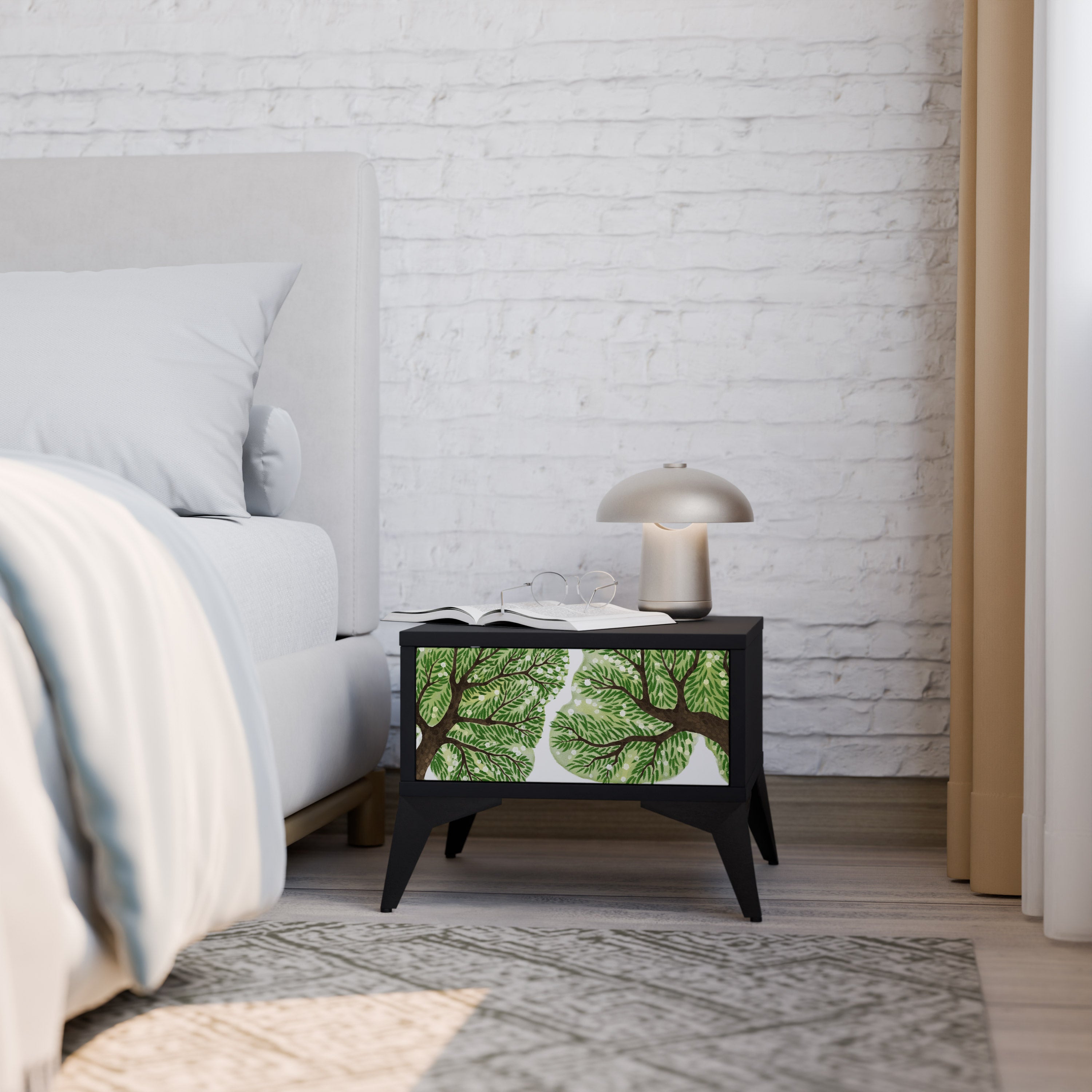 WILDERNESS DASH Mesa de Cabeceira em Acabamento Preto