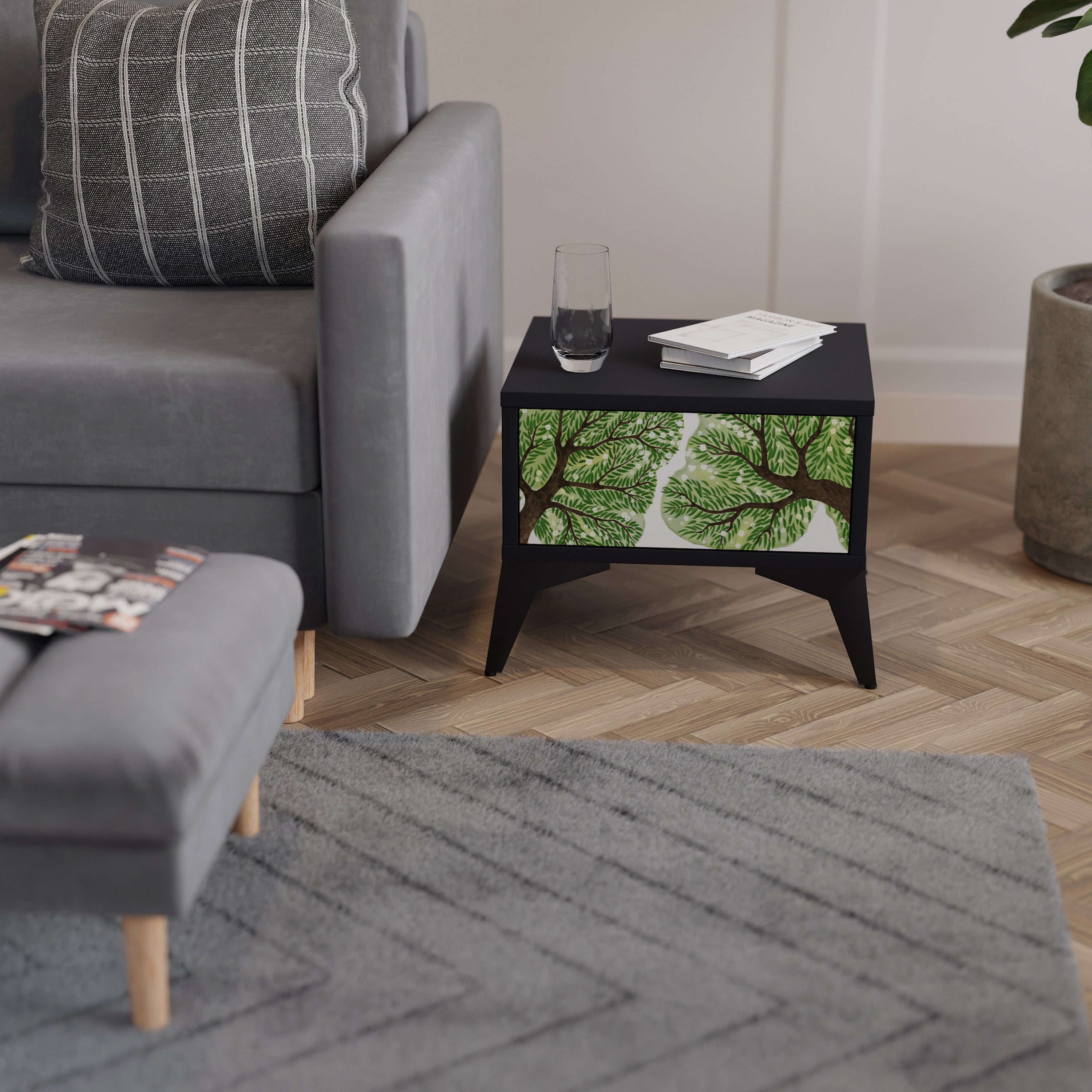 WILDERNESS DASH Mesa de Cabeceira em Acabamento Preto