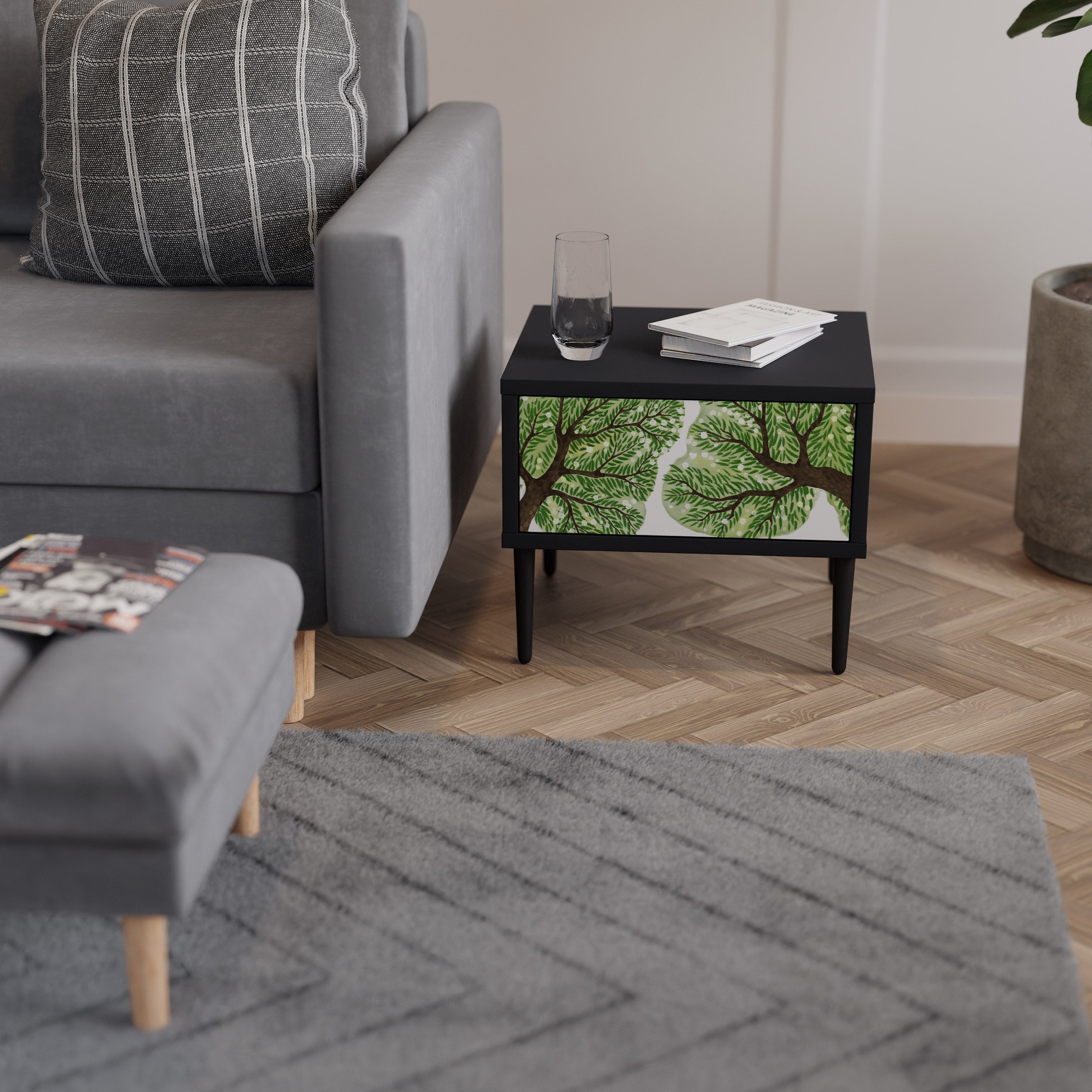 WILDERNESS DASH Mesa de Cabeceira em Acabamento Preto