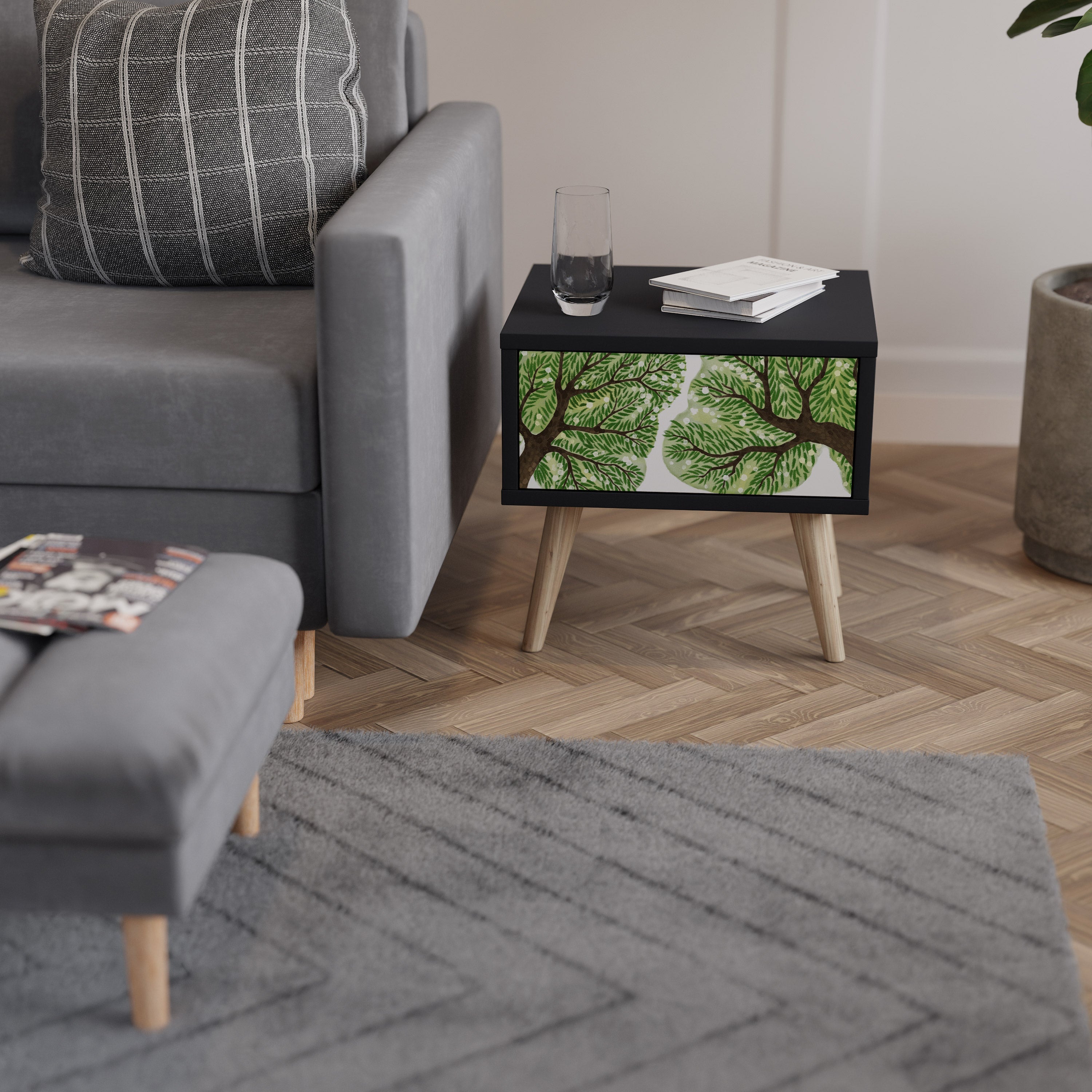 WILDERNESS DASH Mesa de Cabeceira em Acabamento Preto