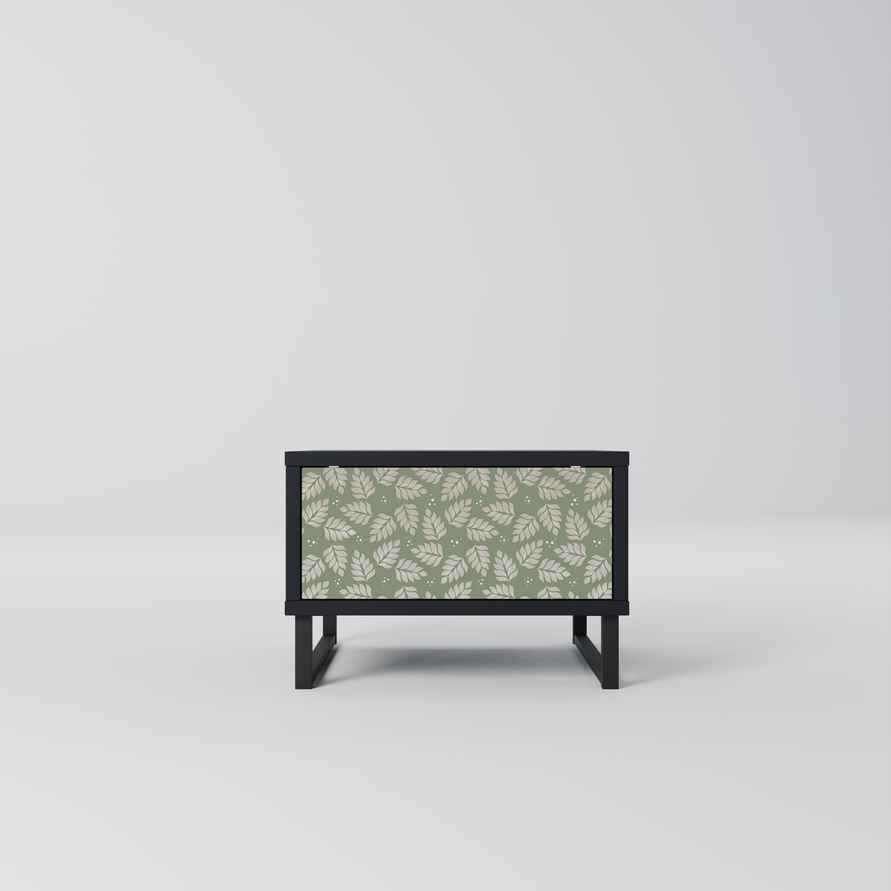 LEAVES ON GREEN Mesa de Cabeceira em Acabamento Preto