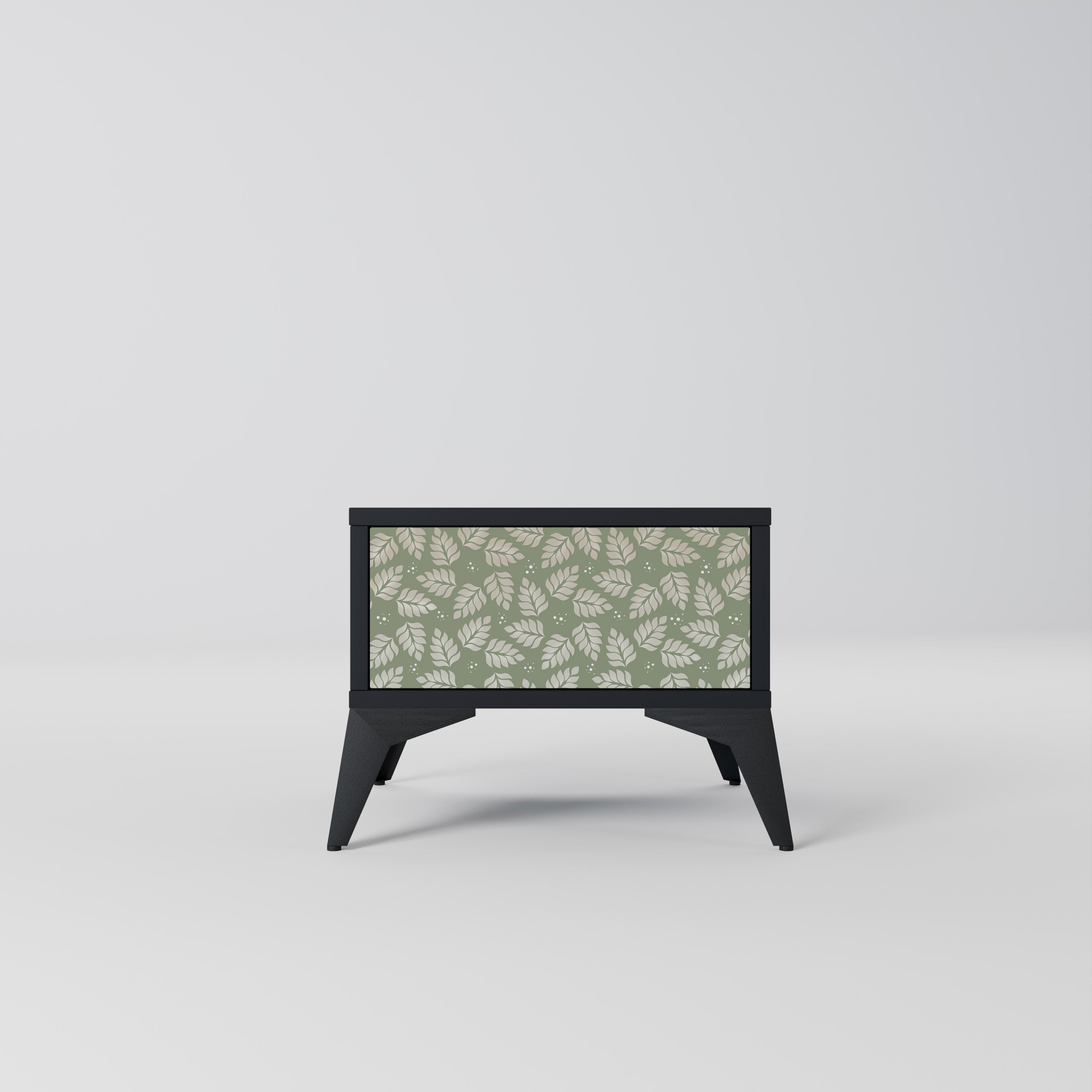 LEAVES ON GREEN Mesa de Cabeceira em Acabamento Preto