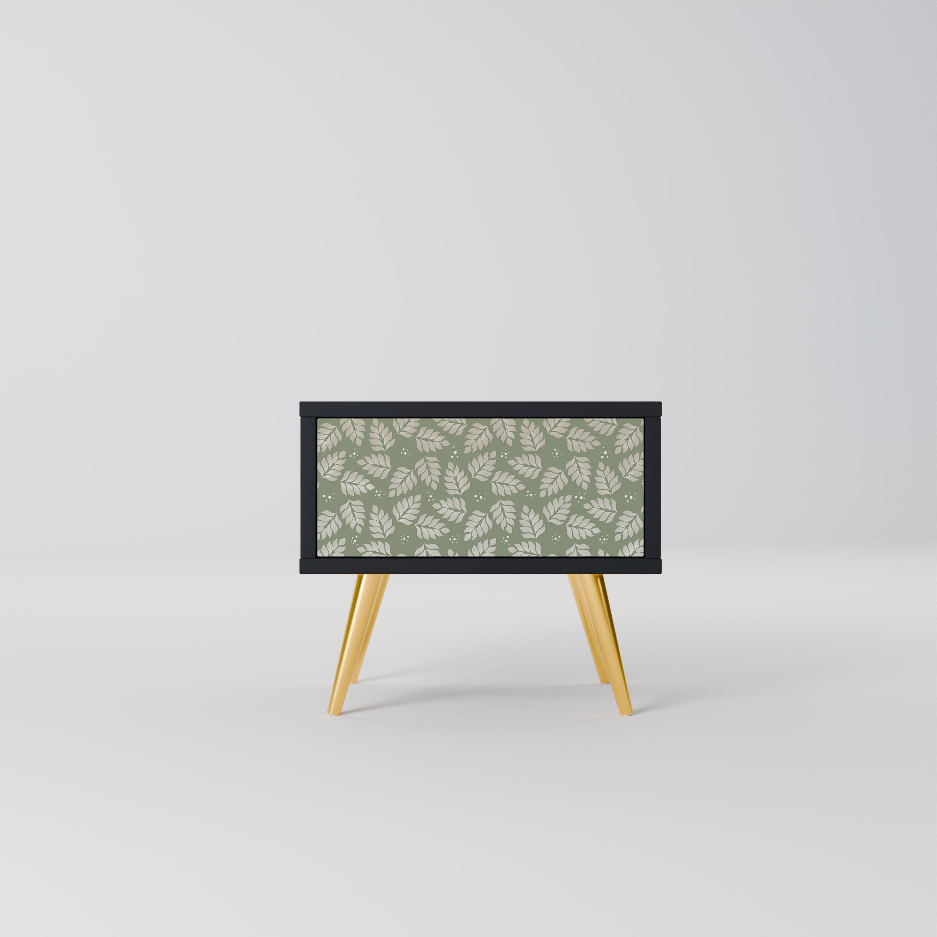 LEAVES ON GREEN Mesa de Cabeceira em Acabamento Preto
