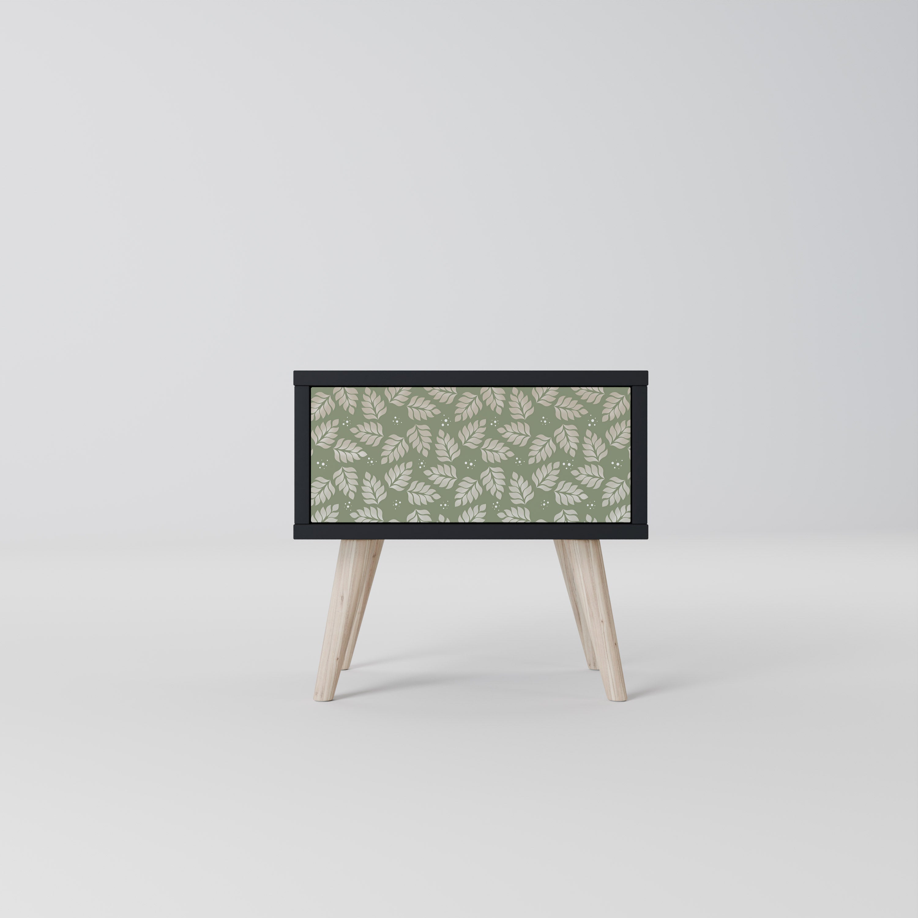 LEAVES ON GREEN Mesa de Cabeceira em Acabamento Preto