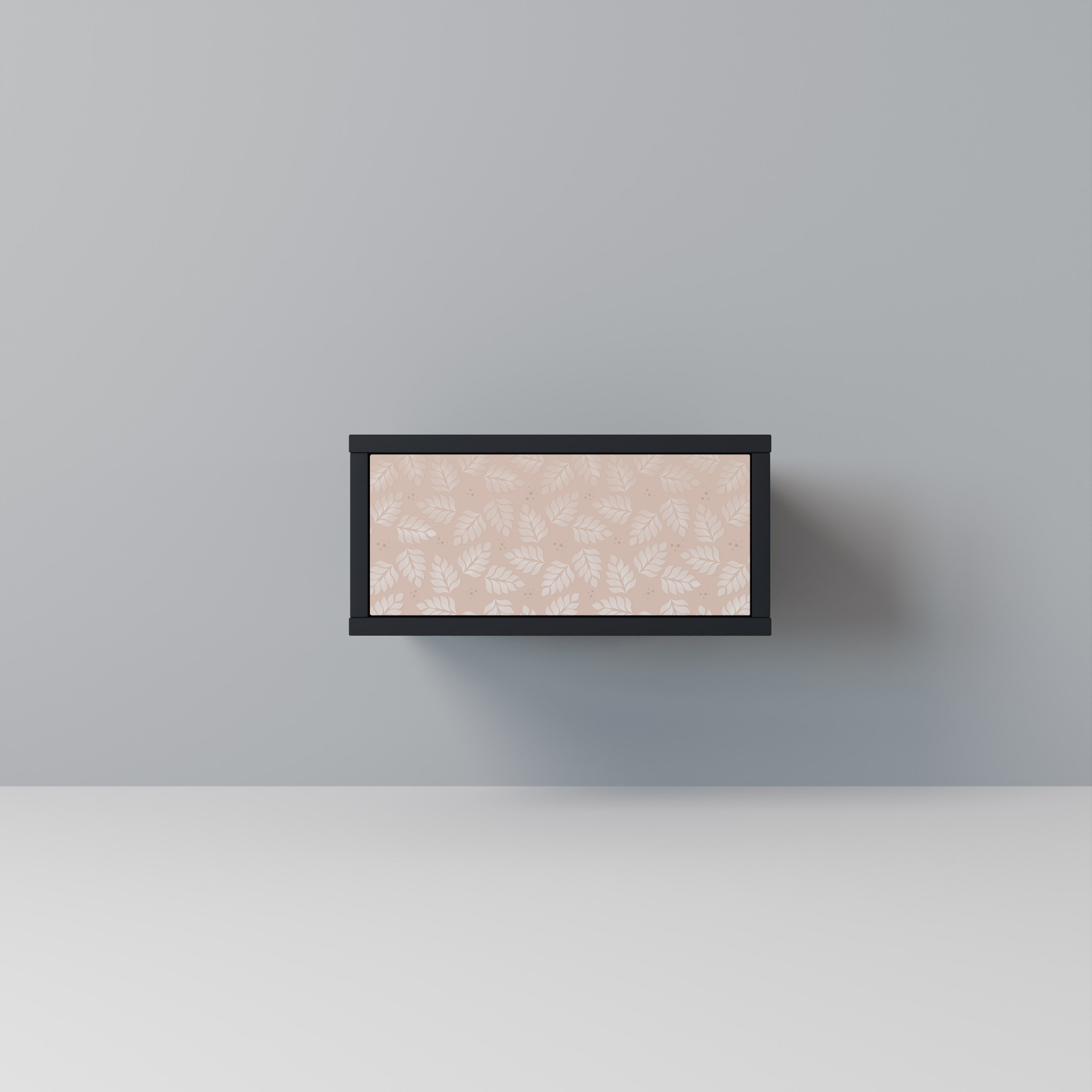 LEAVES ON BEIGE Mesa de Cabeceira em Acabamento Preto