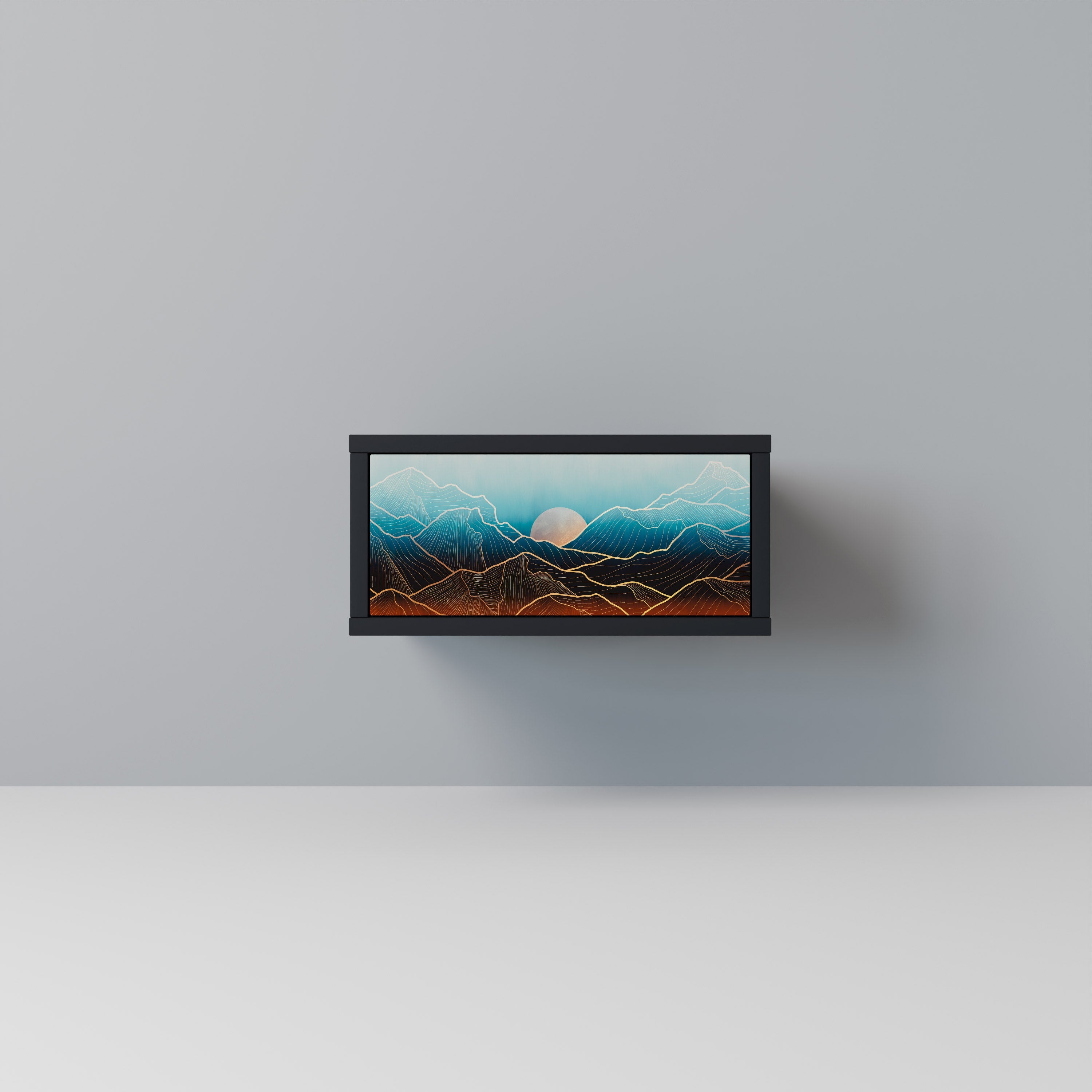 LUNAR SECRETS Mesa de Cabeceira em Acabamento Preto