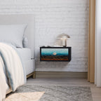 LUNAR SECRETS Mesa de Cabeceira em Acabamento Preto