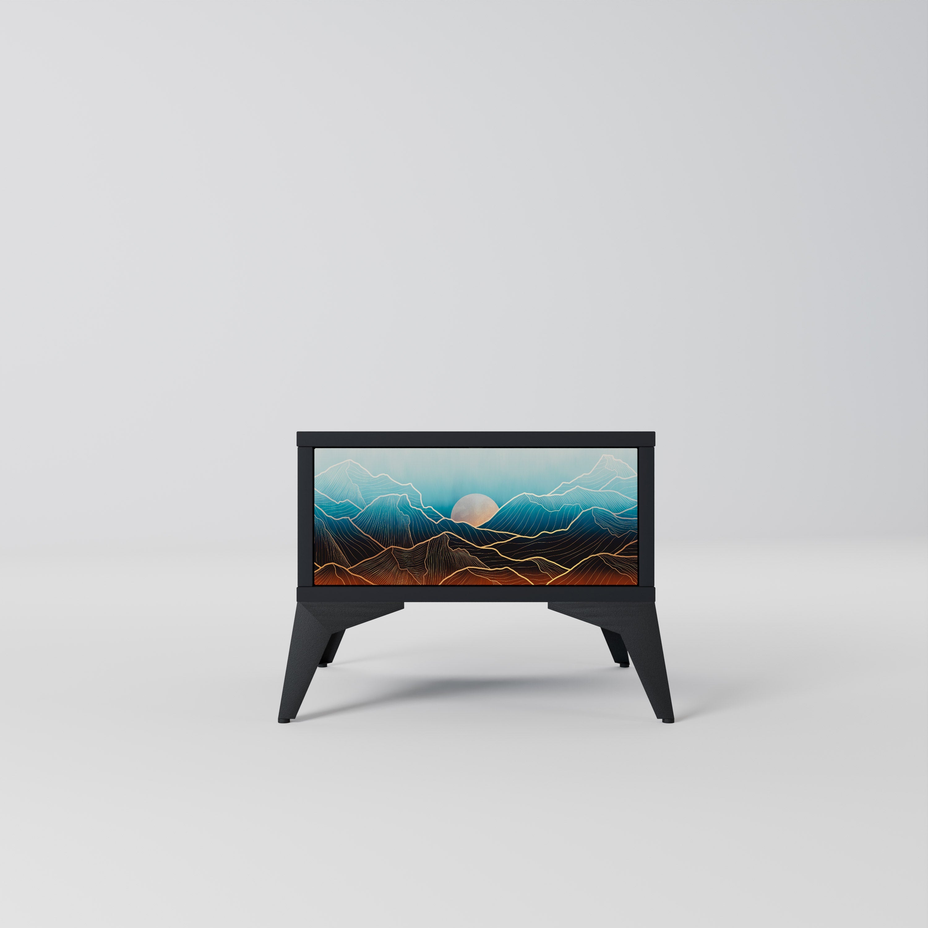 LUNAR SECRETS Mesa de Cabeceira em Acabamento Preto