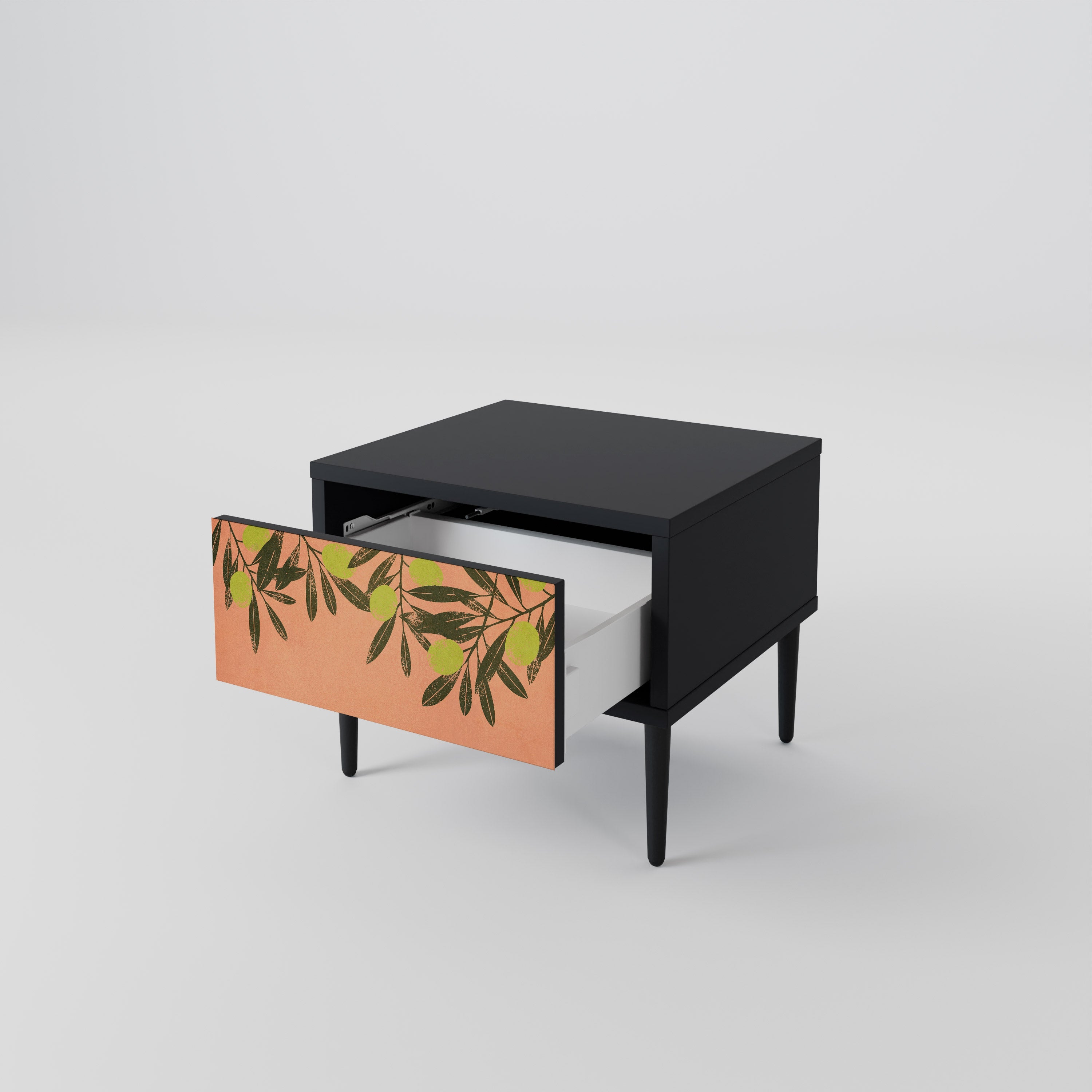 JUICY OLIVES Mesa de Cabeceira em Acabamento Preto