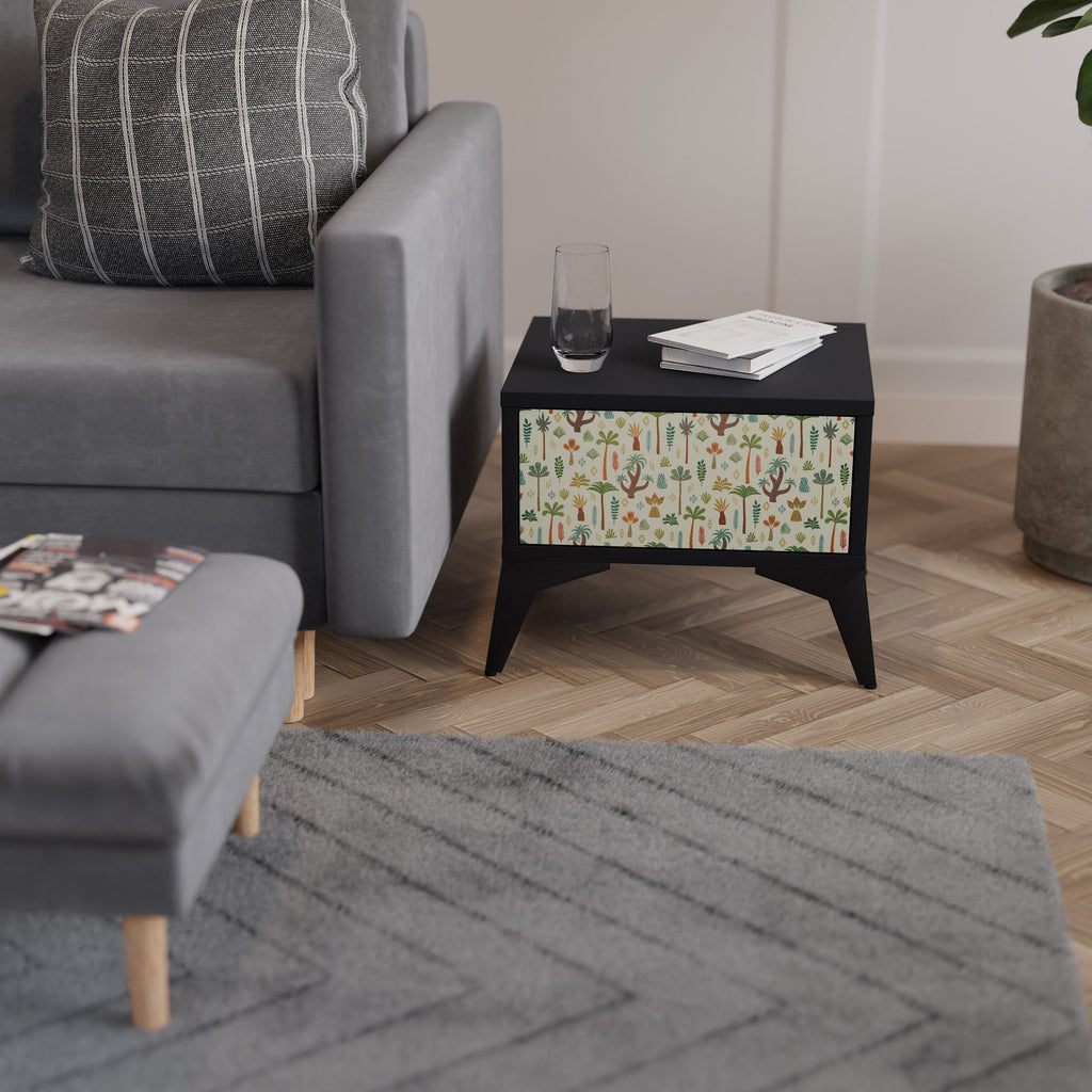 PALM SPRING Mesa de Cabeceira em Acabamento Preto