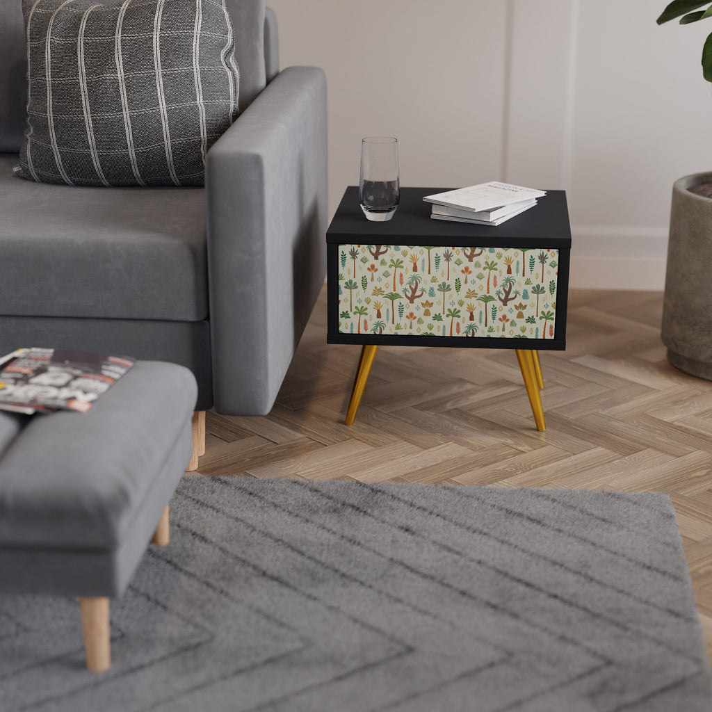 PALM SPRING Mesa de Cabeceira em Acabamento Preto