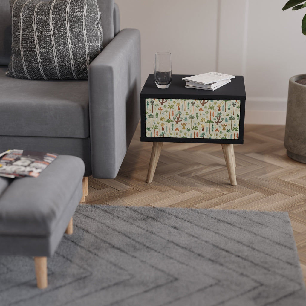 PALM SPRING Mesa de Cabeceira em Acabamento Preto