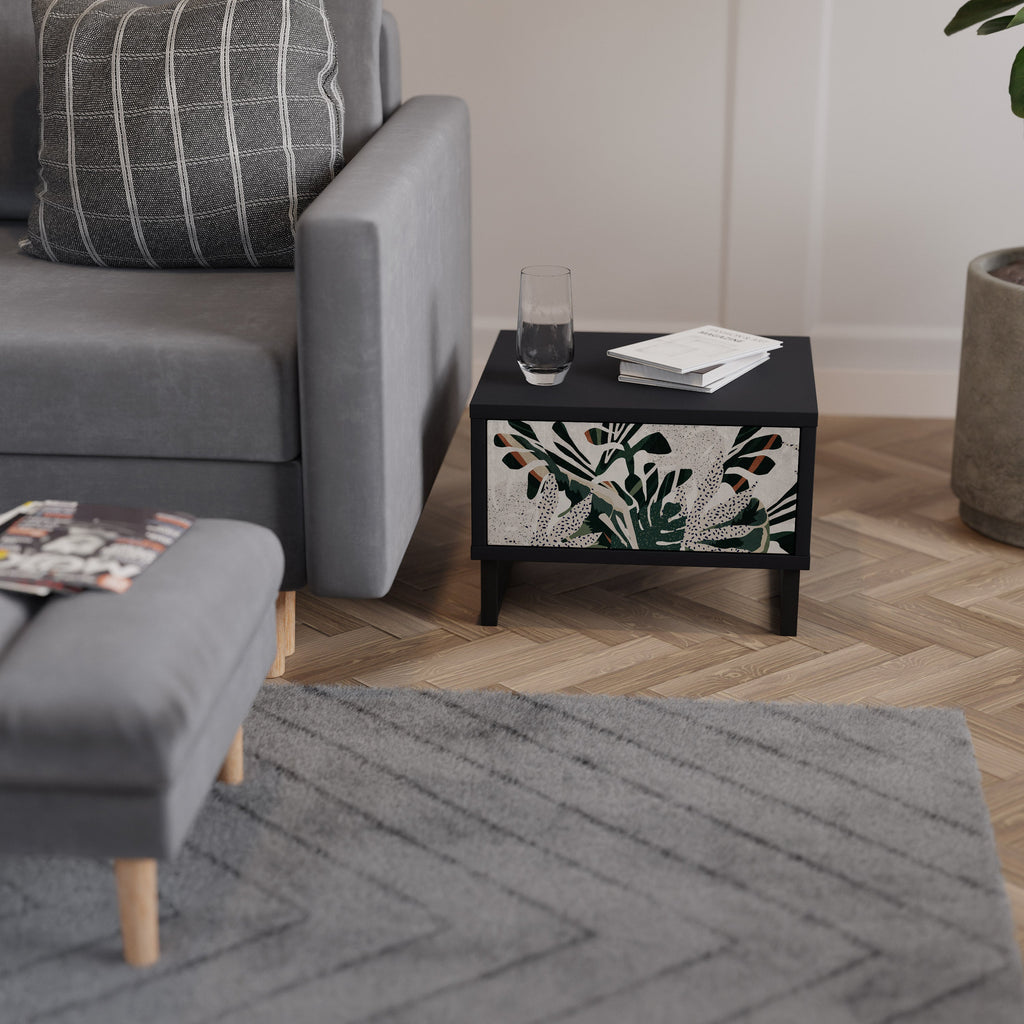 VERDURE FORMATION Mesa de Cabeceira em Acabamento Preto