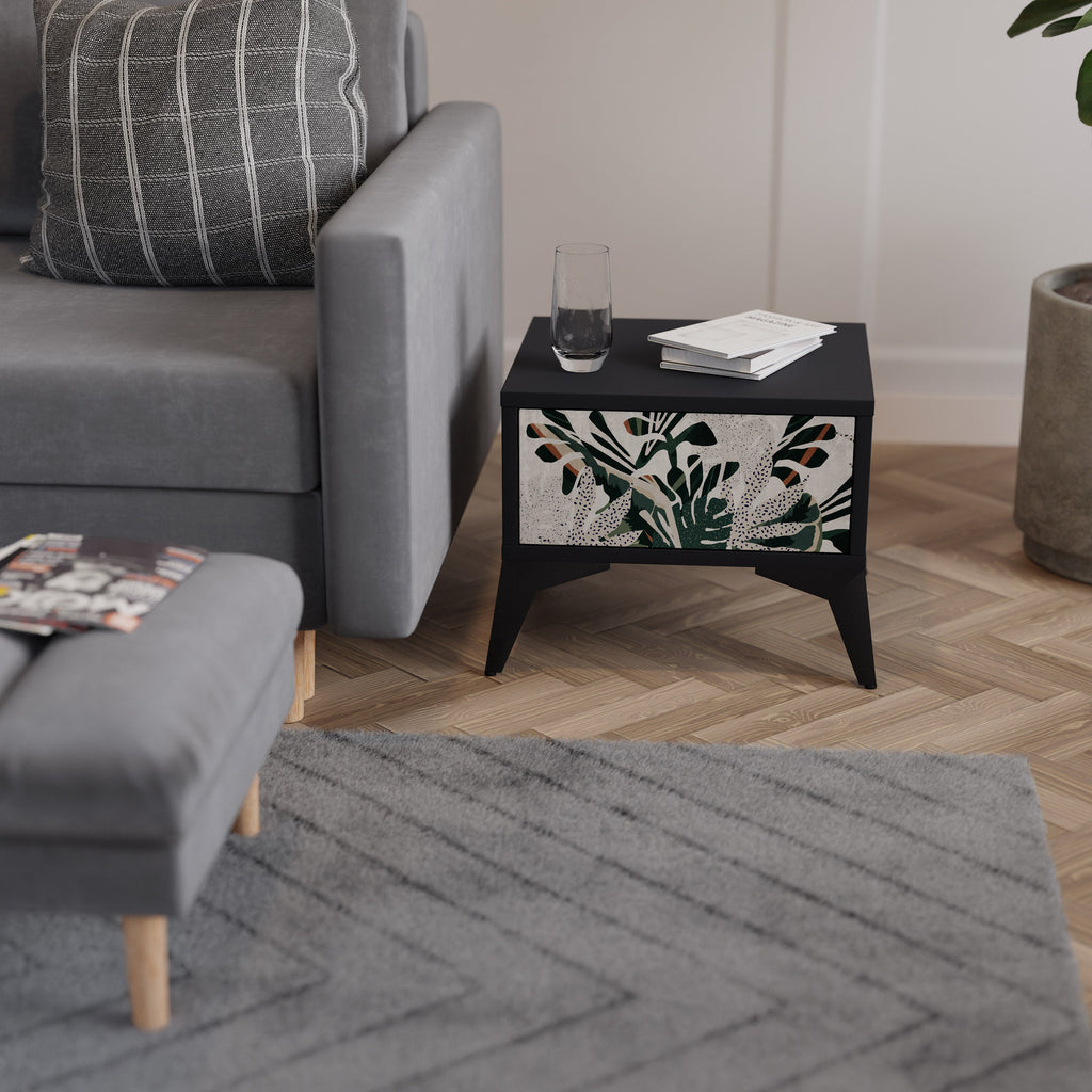 VERDURE FORMATION Mesa de Cabeceira em Acabamento Preto