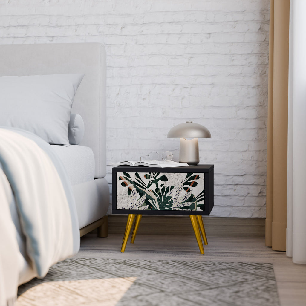 VERDURE FORMATION Mesa de Cabeceira em Acabamento Preto