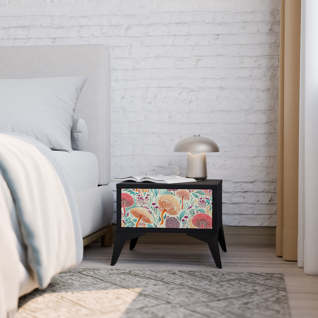 FUNGUS FANTASY Mesa de Cabeceira em Acabamento Preto