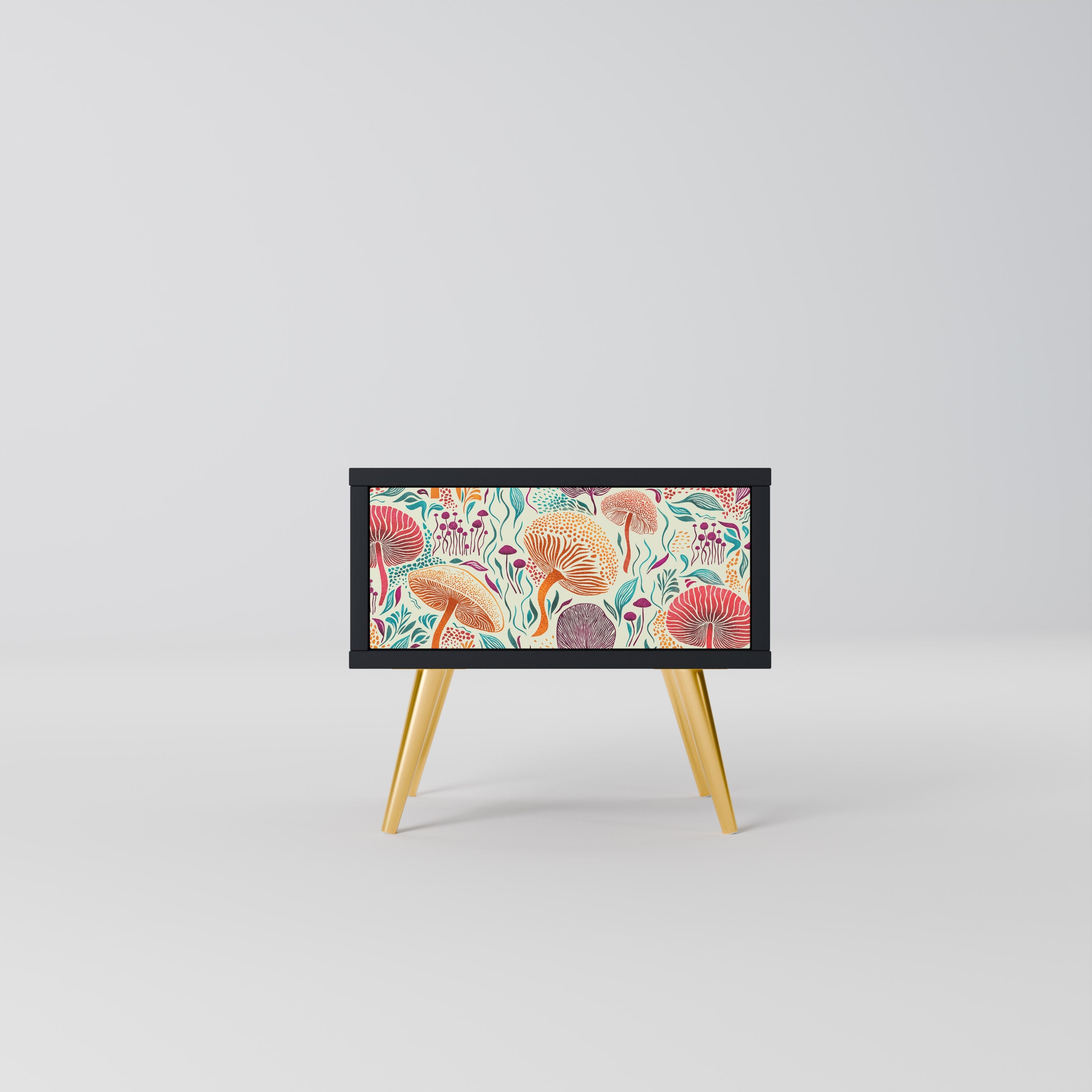 FUNGUS FANTASY Mesa de Cabeceira em Acabamento Preto