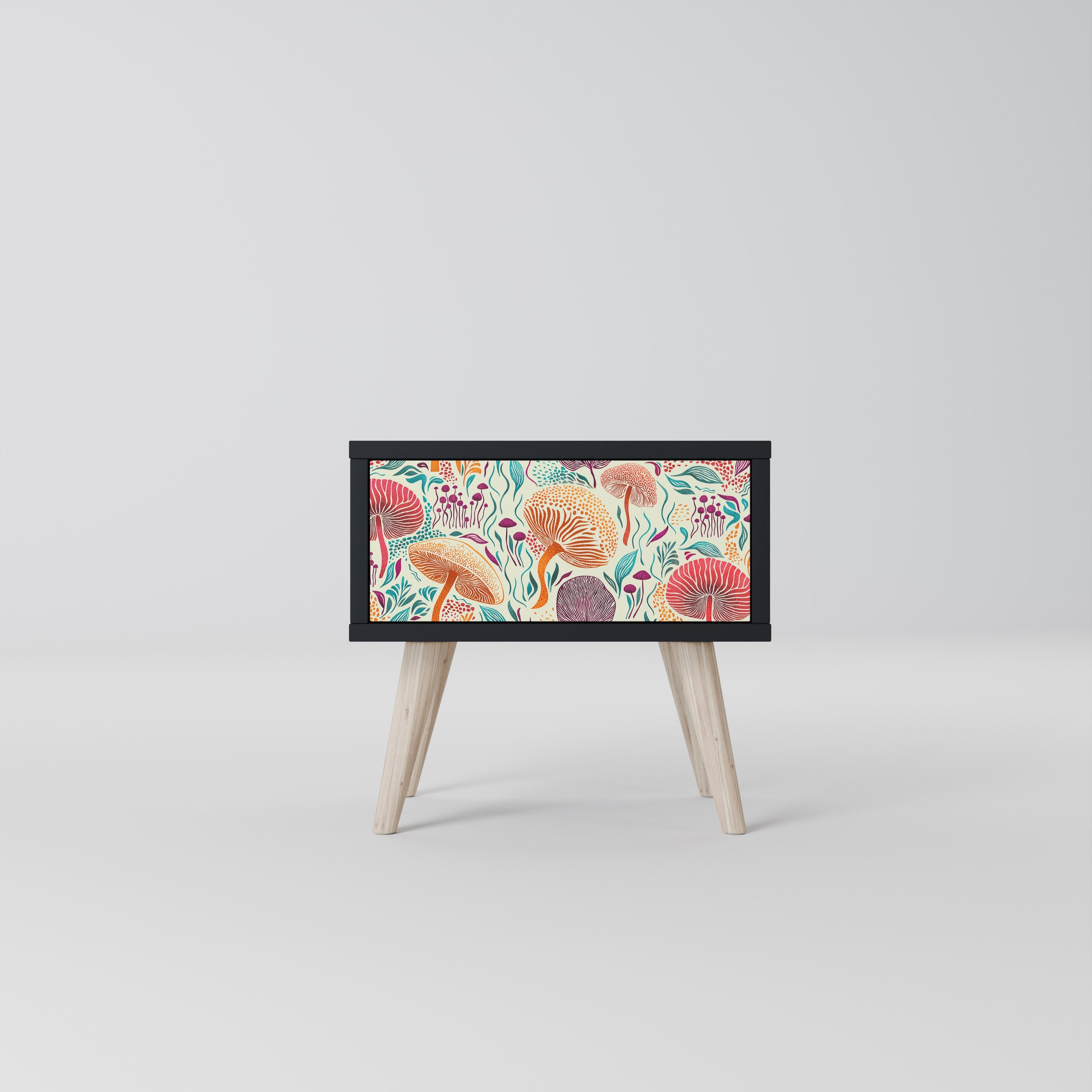 FUNGUS FANTASY Mesa de Cabeceira em Acabamento Preto