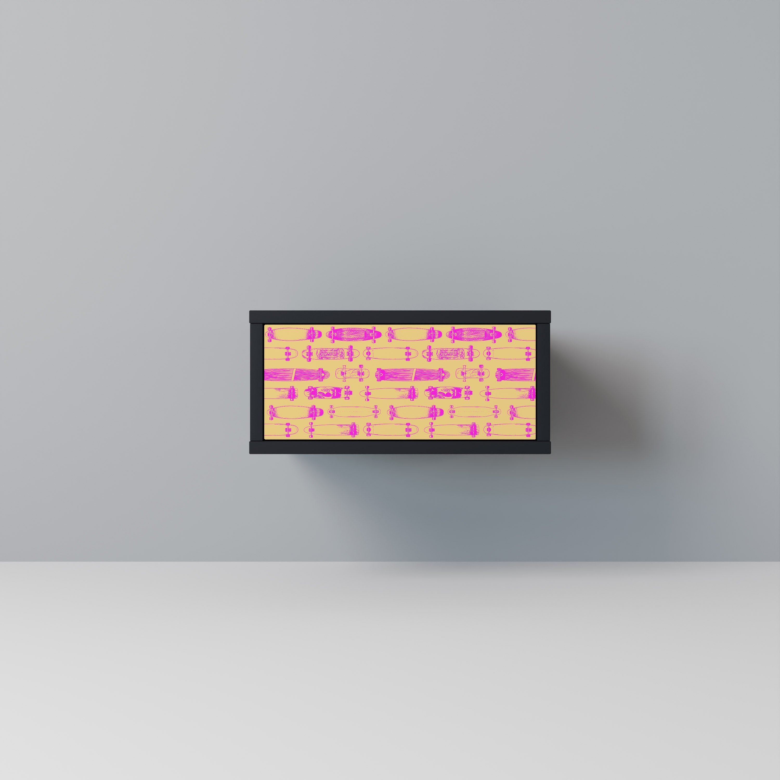 SKATEBOARD ARTISTRY Mesa de Cabeceira em Acabamento Preto