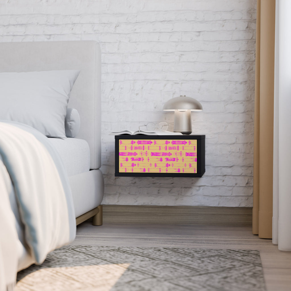 SKATEBOARD ARTISTRY Mesa de Cabeceira em Acabamento Preto