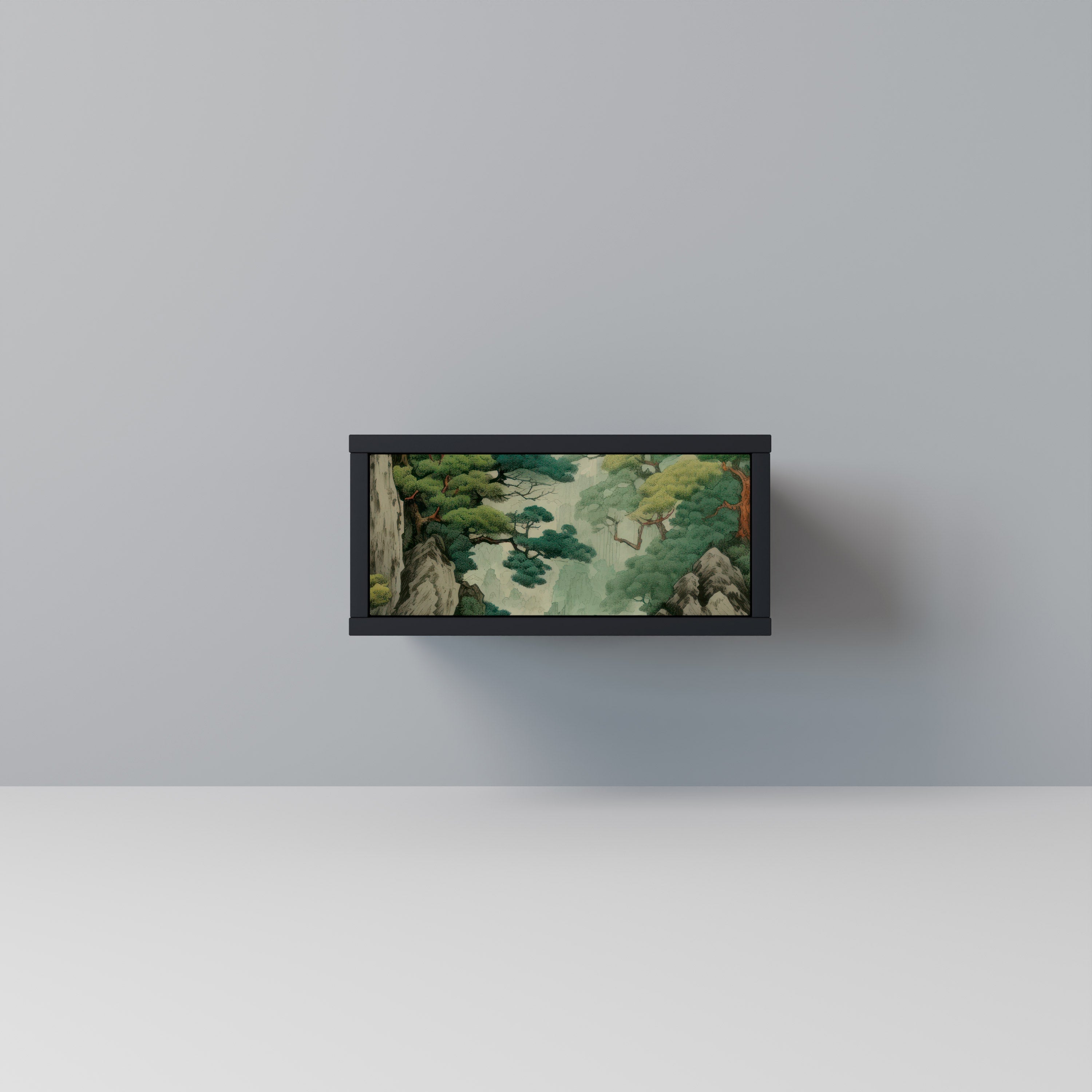 VERDURE ABYSS Mesa de Cabeceira em Acabamento Preto