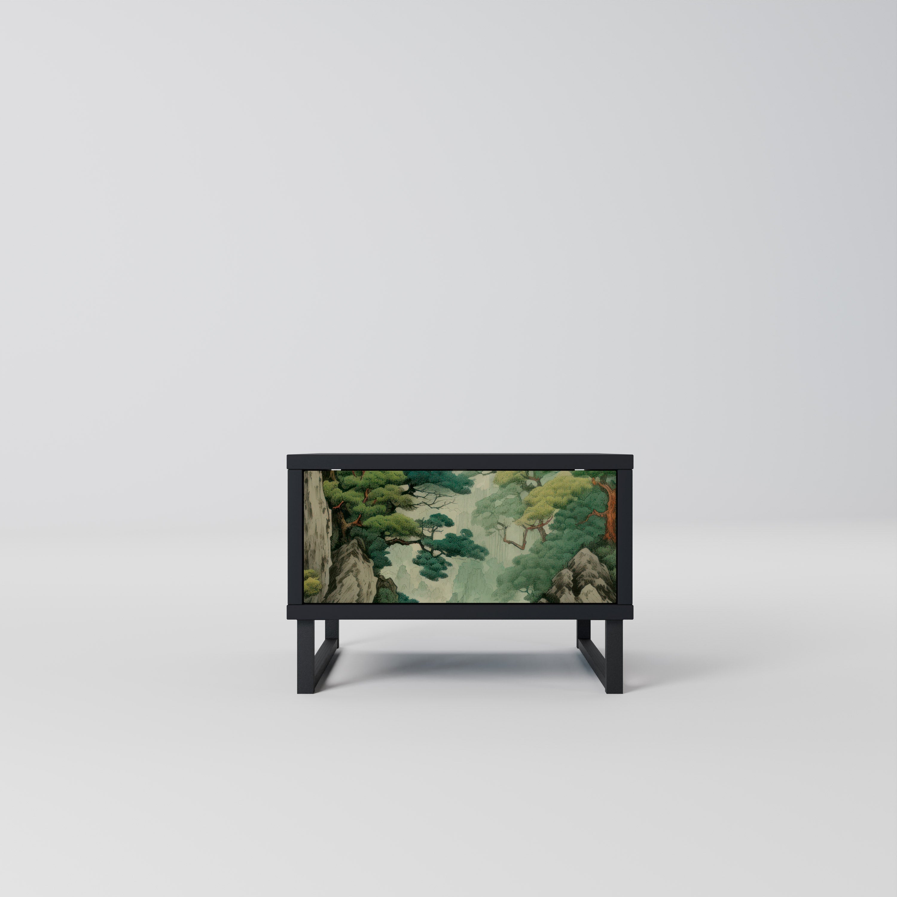 VERDURE ABYSS Mesa de Cabeceira em Acabamento Preto