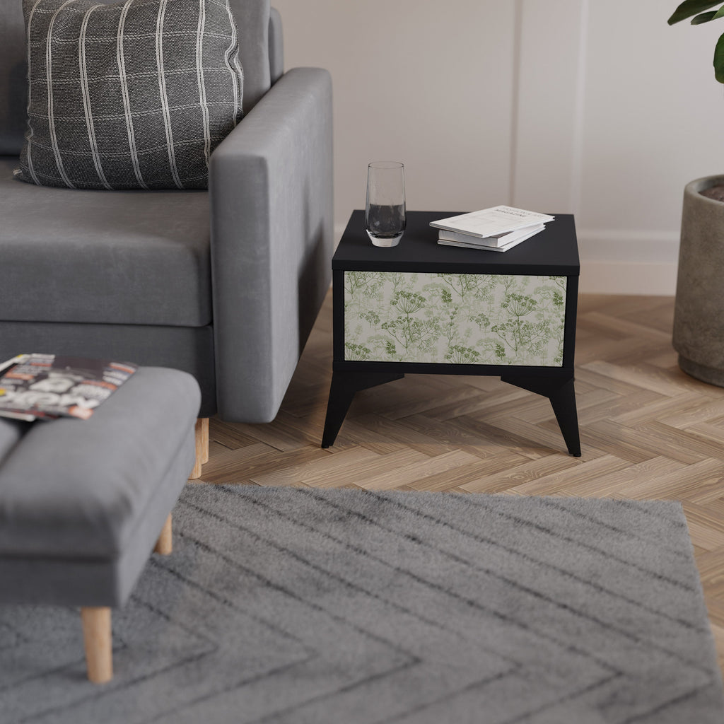 FENNEL BALDACHIN Mesa de Cabeceira em Acabamento Preto