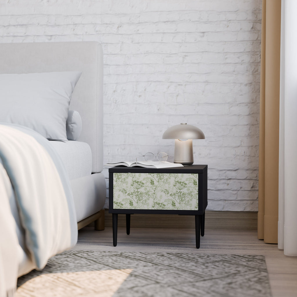 FENNEL BALDACHIN Mesa de Cabeceira em Acabamento Preto